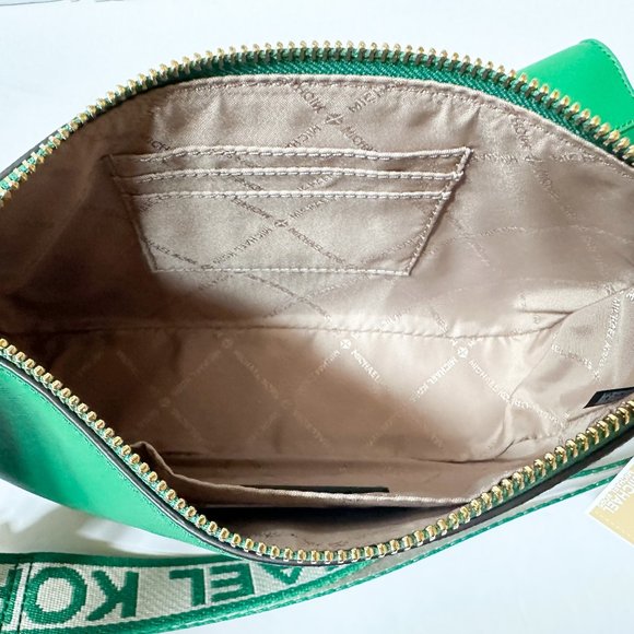 MICHAEL KORS JET SET TRAVEL SMALL CROSSBODY BAG WITH TECH PALMETTO GREEN - Picture 11 of 12